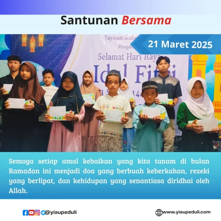 Istigosah bersama serta membagikan paket menu berbuka untuk adik yatim dan dhuafa | YIAU 21 Maret 2025