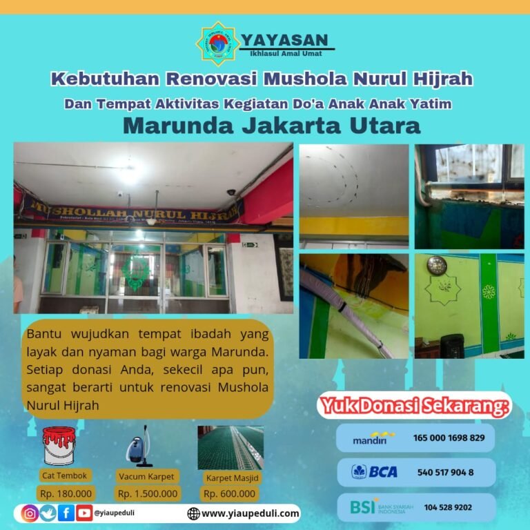 Bantu YIAU Peduli merenovasi Mushola Nurul Hijrah | 19 Juni 2025