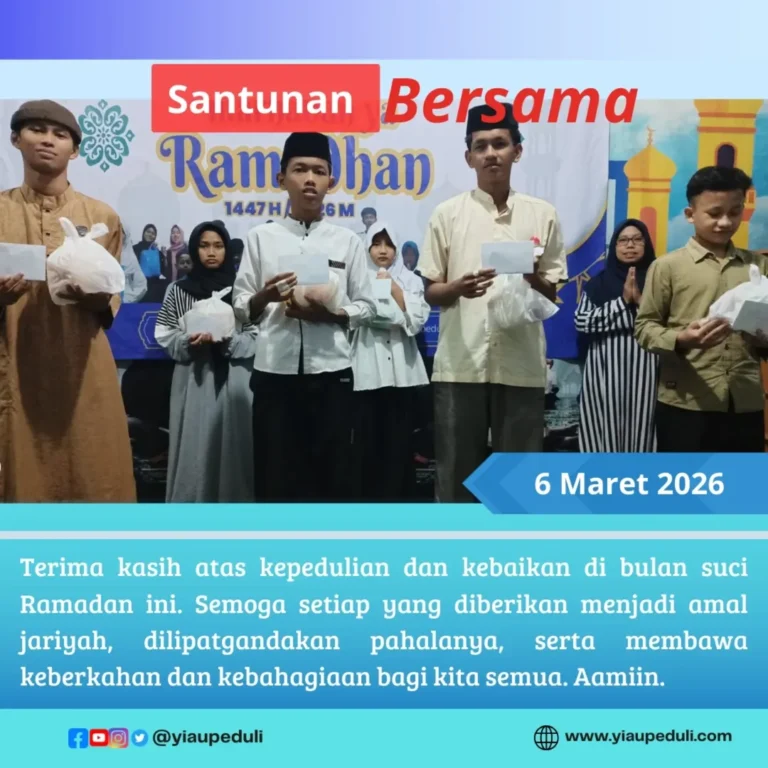 Santunan pekanan dan doa bersama anak anak yatim dhuafa | YIAU 06 Maret 2026
